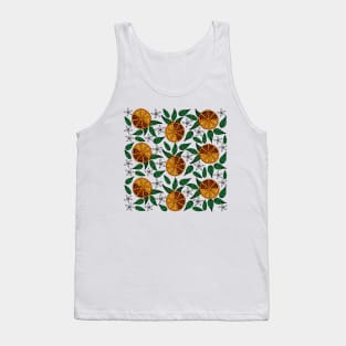 Oranges and Blossoms Pattern Tank Top